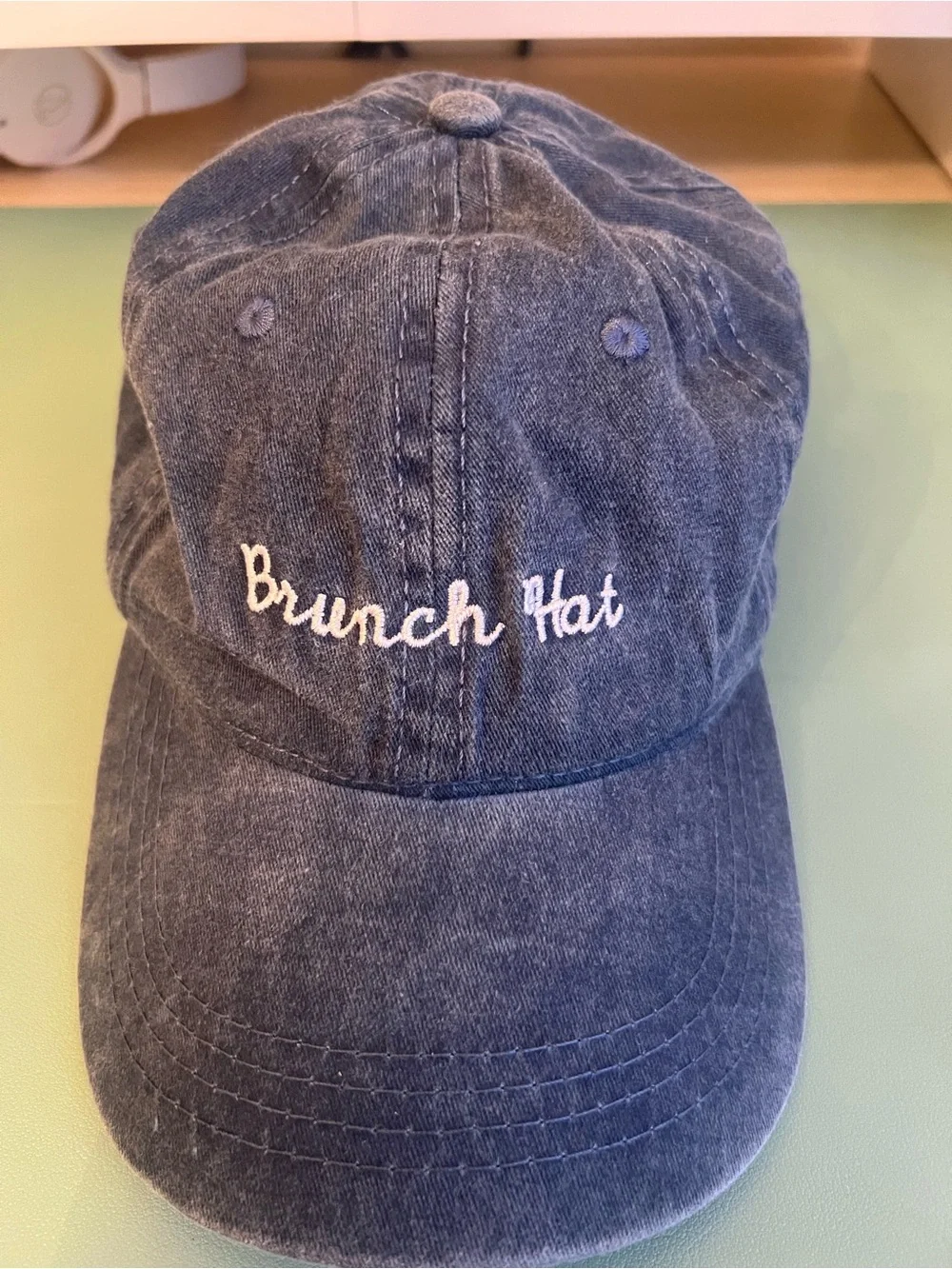 Nordstrom denim Brunch Hat Embroidered Baseball Cap 100% cotton